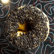 Mud Pie - Chocolate glaze and chocolate sprinkles donut.